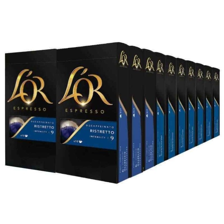 Ristretto Descafeinado L'or 20 cajas compatible Nespresso 200 cápsulas