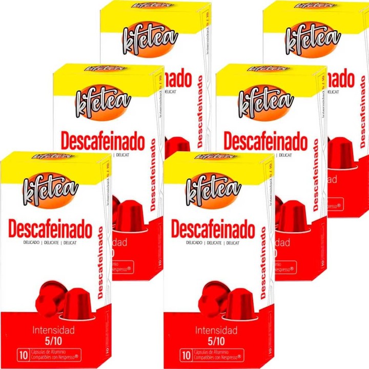 Descafeinado  compatibles Nespresso 60 capsulas Kfetea
