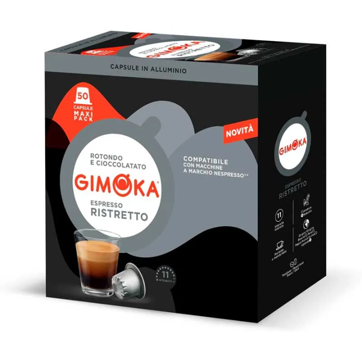 Gimoka Ristretto 50 cápsulas alumínio Nespresso | Capsularium.eu