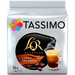 LOr Espresso Colombia Lungo, 16 cápsulas de café Tassimo
