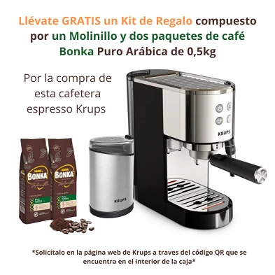 Cafetera Pump Espresso Virtuoso+ KRUPS XP444C10 15bar 1350W