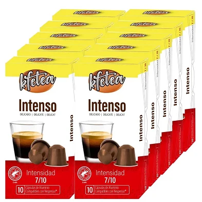 10 Cajas de Intenso Kfetea Nespresso 100 capsulas rainforest alliance